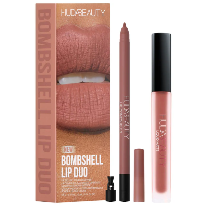 (Preorden) HUDA BEAUTY Bombshell Lip Liner and Liquid Lipstick Set