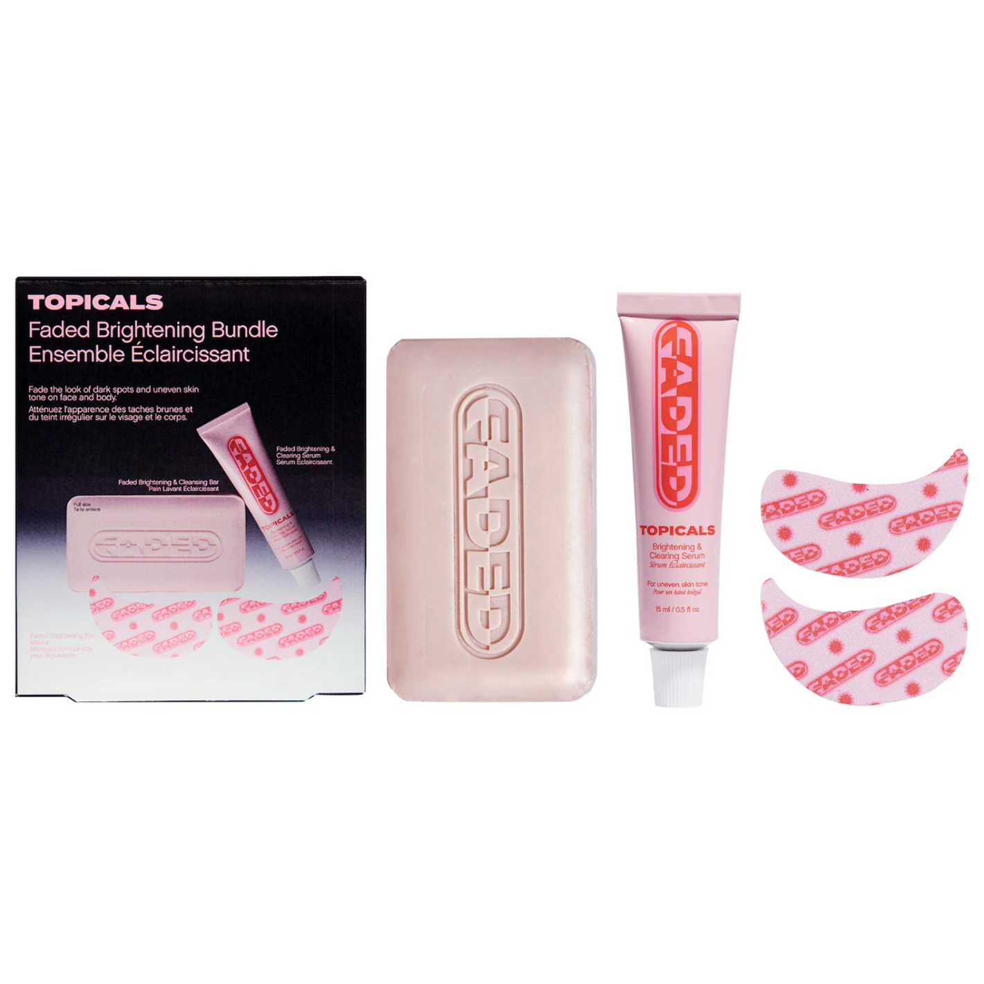 (Preorden) Topicals Faded Brightening Bundle for Discoloration on Face & Body (UNSCENTED)