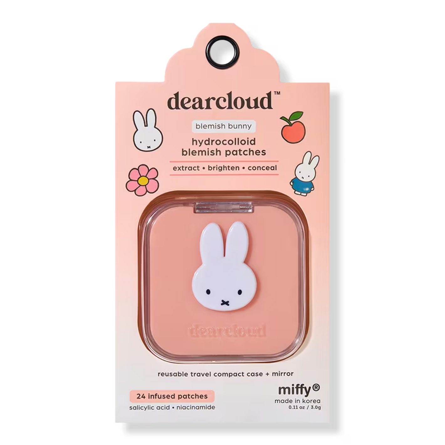 (Preorden) dearcloud Miffy Blemish Bunny Hydrocolloid Patches & Compact Case Set